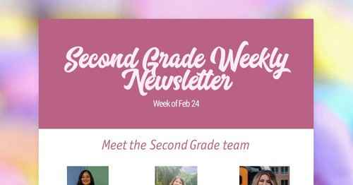 Second Grade Weekly Newsletter