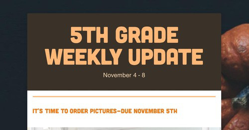 5th Grade Weekly Update