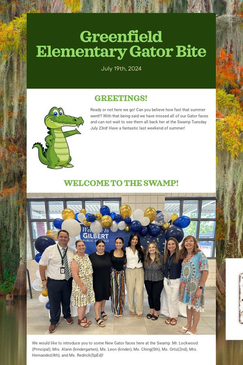 Greenfield Elementary Gator Bite