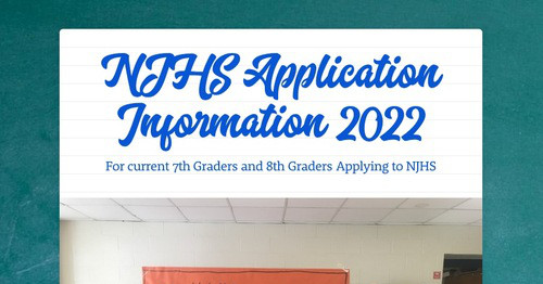 NJHS Application Information 2022