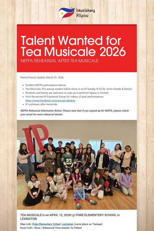 Talent Wanted for Tea Musicale 2026