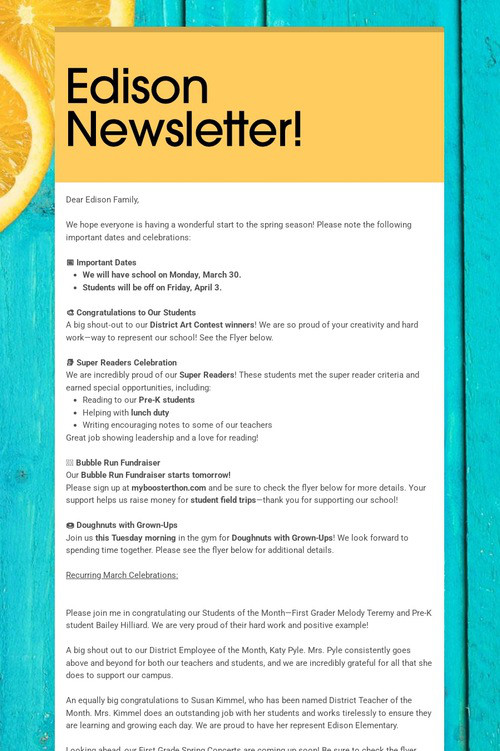 Edison Newsletter!