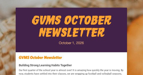GVMS October Newsletter