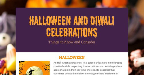 Halloween and Diwali Celebrations