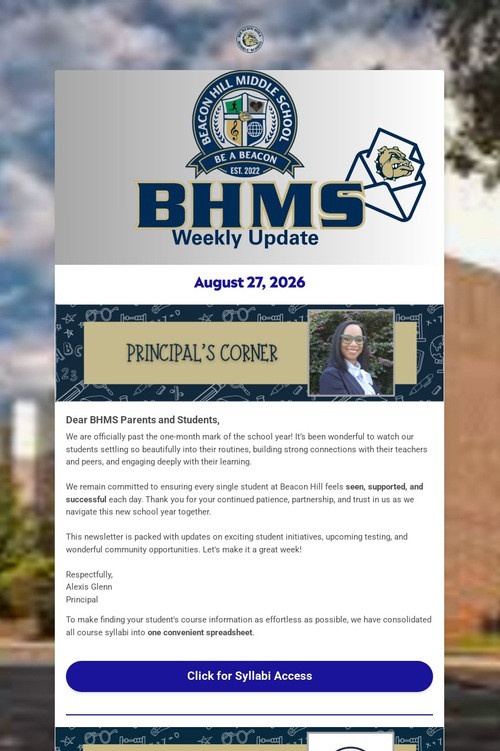 BHMS Weekly Update