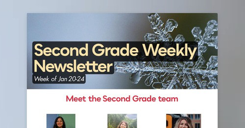 Second Grade Weekly Newsletter