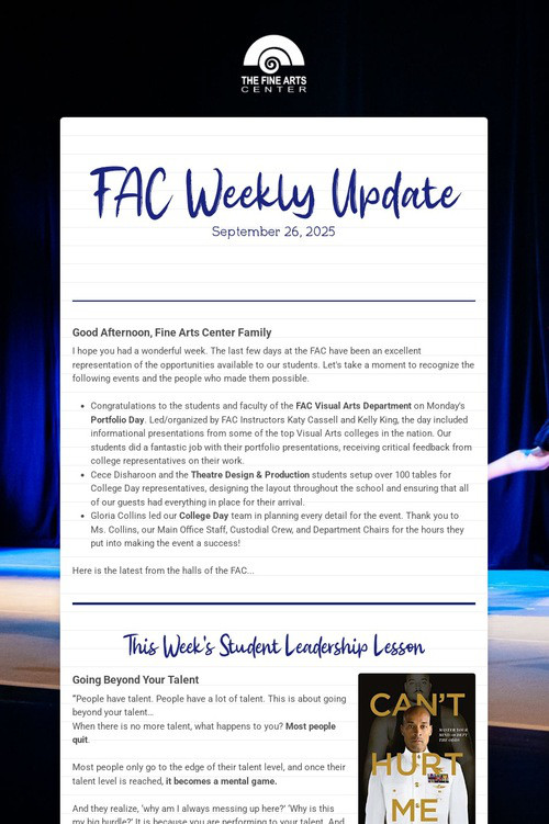FAC Weekly Update