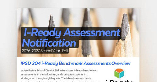 I-Ready Assessment Notification