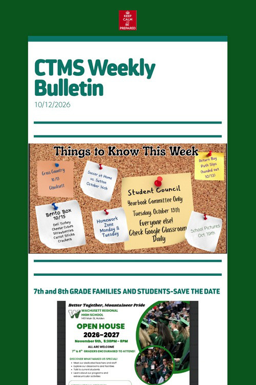 CTMS Weekly Bulletin
