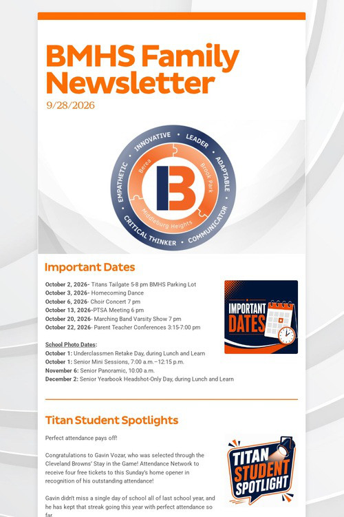 BMHS Family Newsletter