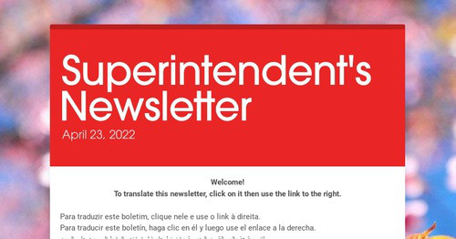 Superintendent's Newsletter