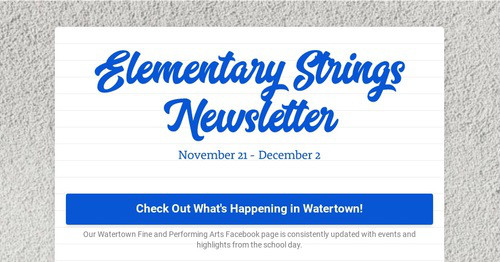 Elementary Strings Newsletter