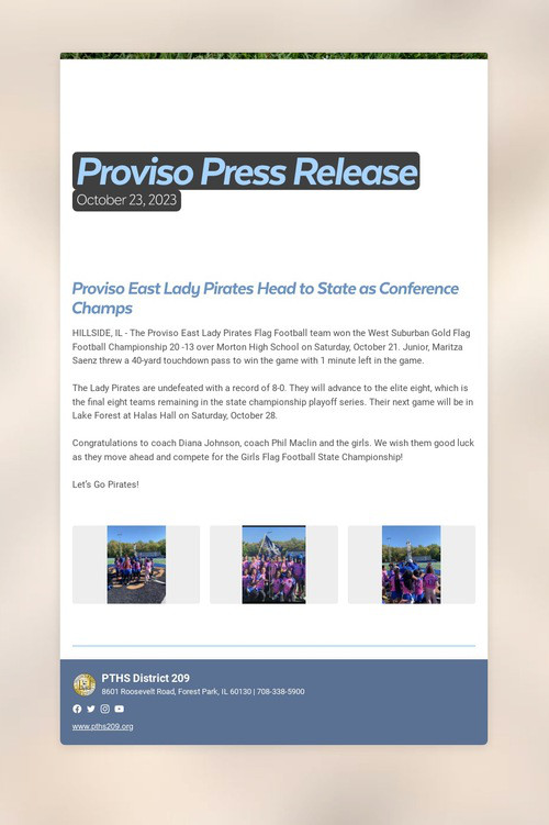Proviso Press Release