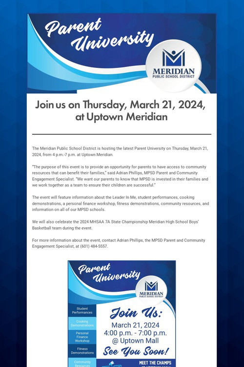 Join us for Parent University