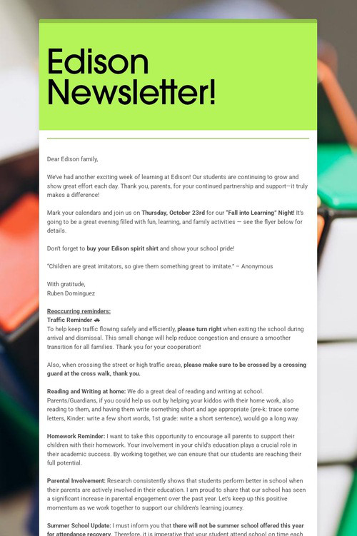 Edison Newsletter!