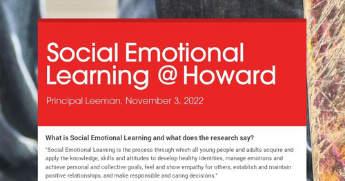 Social Emotional Learning @ Howard