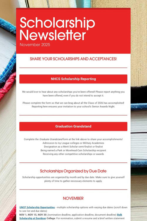 Scholarship Newsletter