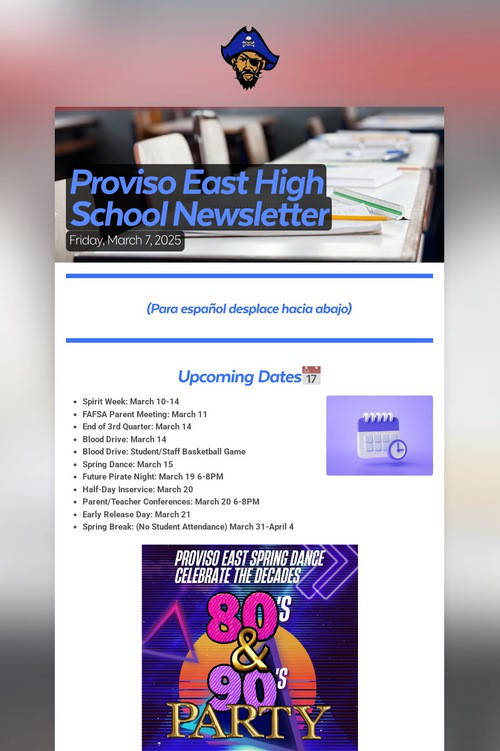 Proviso East High School Newsletter