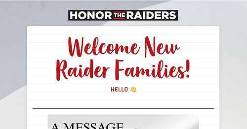 Welcome New Raider Families!
