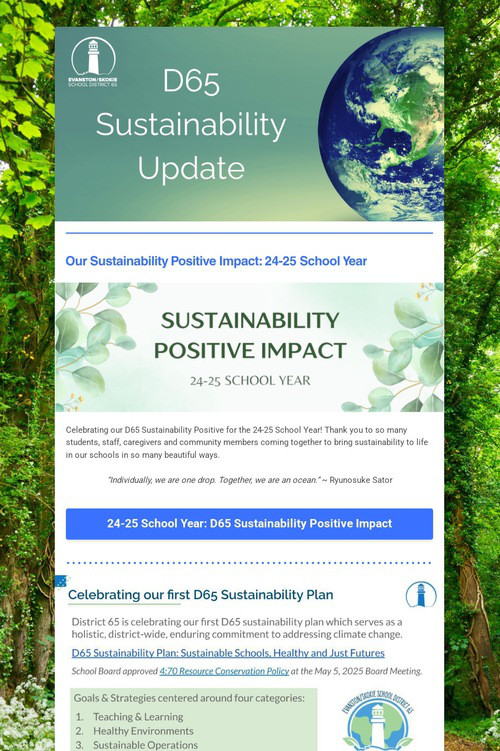 D65 Sustainability Update: Aug 25