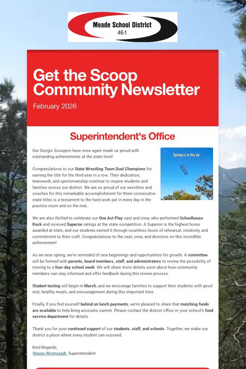 Get the Scoop Community Newsletter