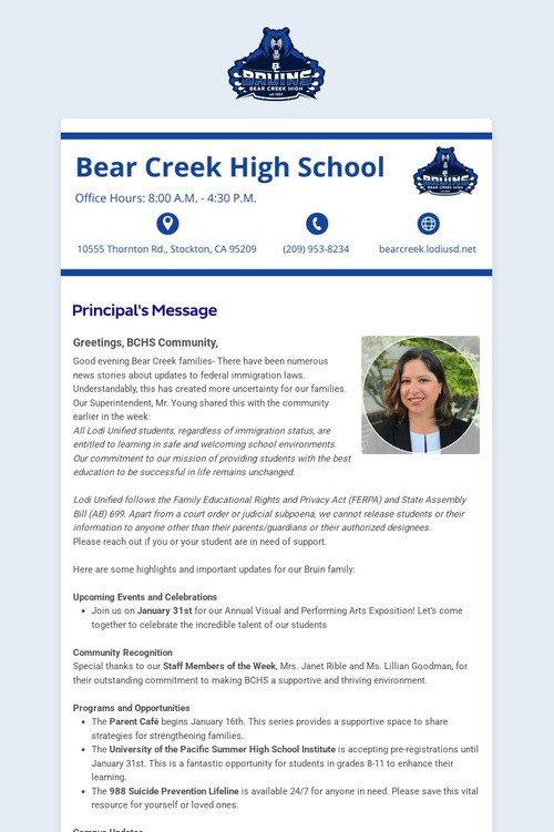 01/26/2025 BCHS Weekly Newsletter