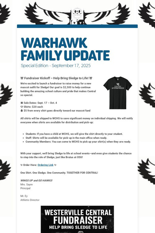 WARHAWK FAMILY UPDATE