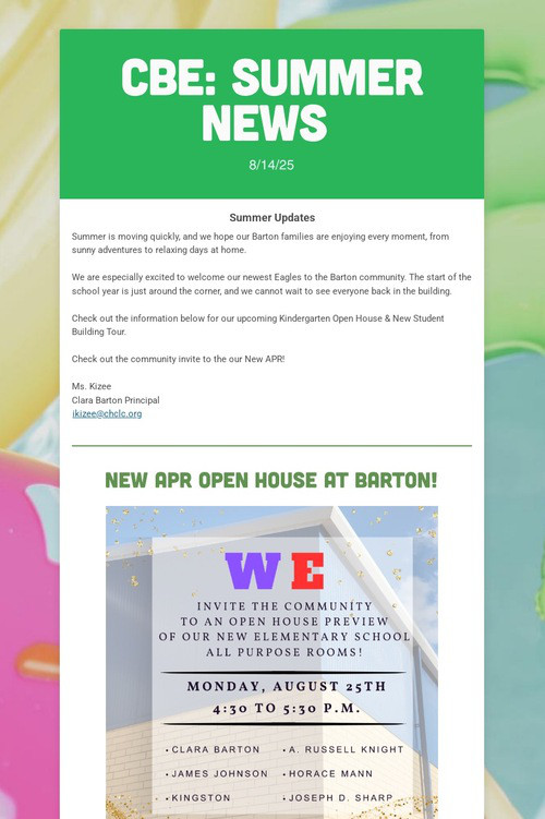 CBE: Summer News