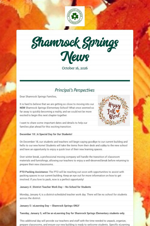 Shamrock Springs News