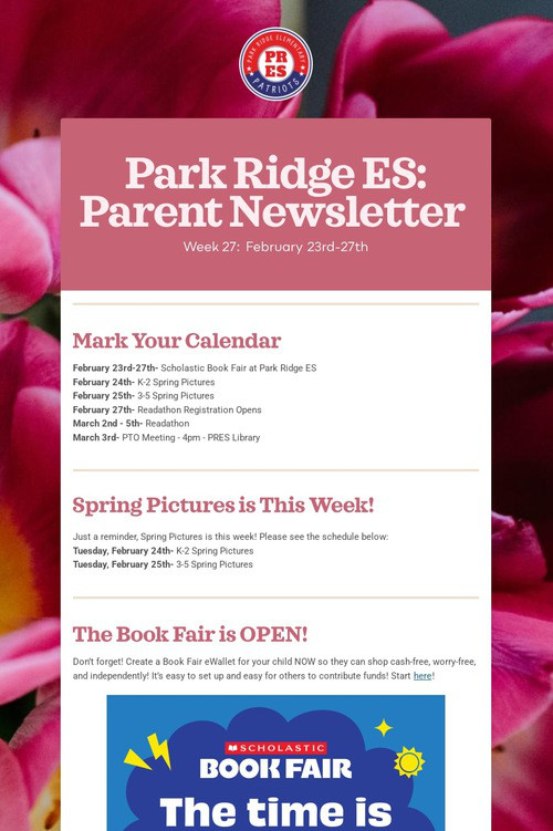 Park Ridge ES: Parent Newsletter