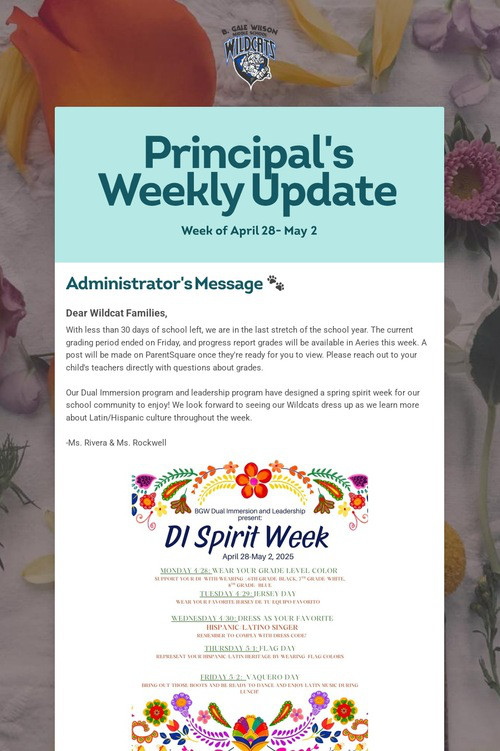 Principal's Weekly Update
