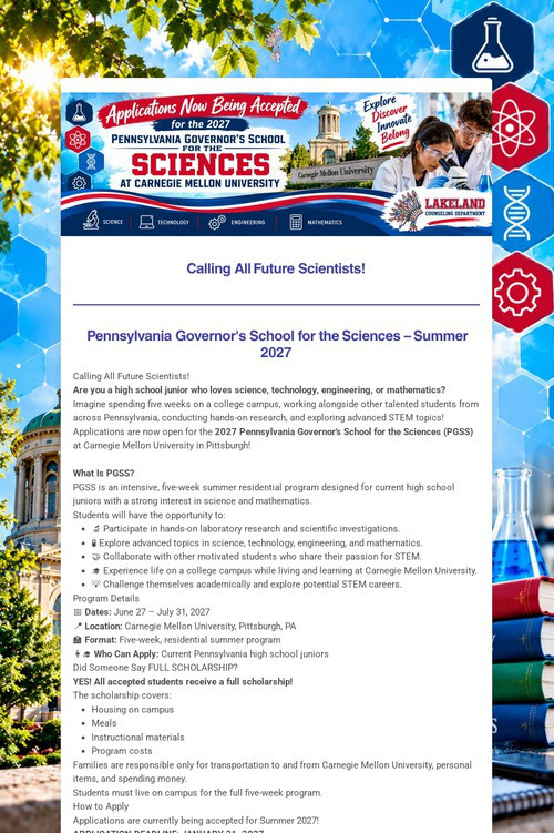 PA Governor's School for Sciences