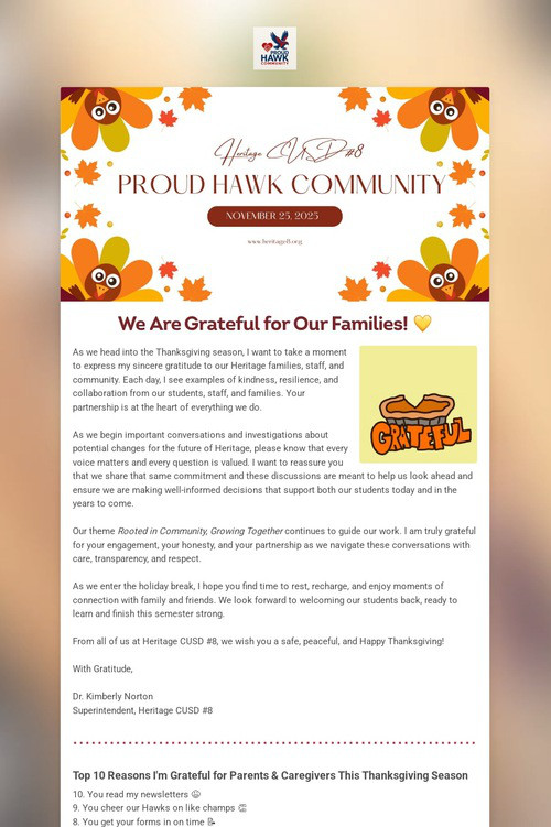 Proud Hawk Community-November 2025
