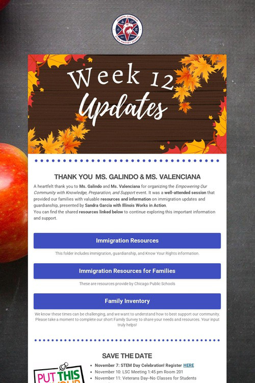 Week 12 Updates