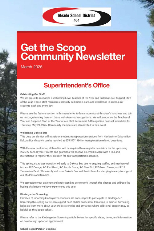 Get the Scoop Community Newsletter