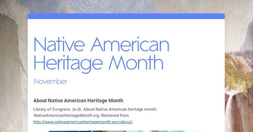 Native American Heritage Month | Smore Newsletters for Education