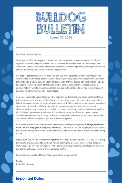 BULLDOG BULLETIN