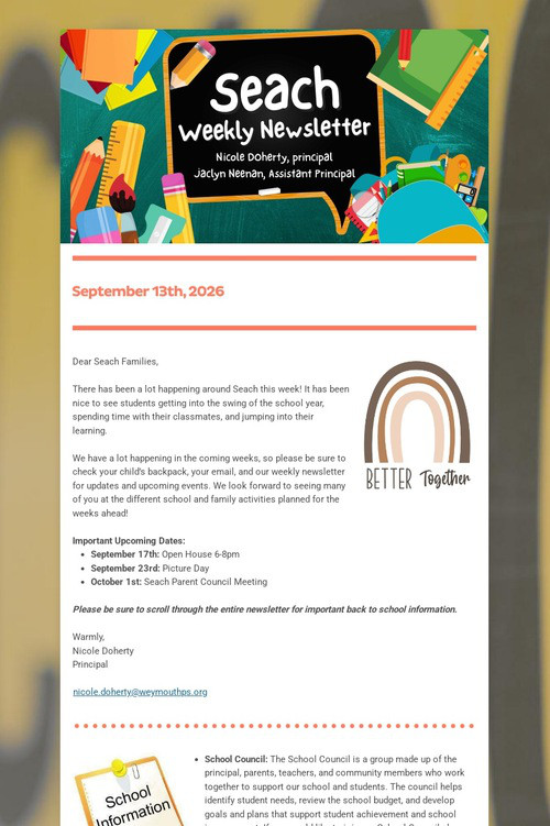 Seach Weekly Newsletter