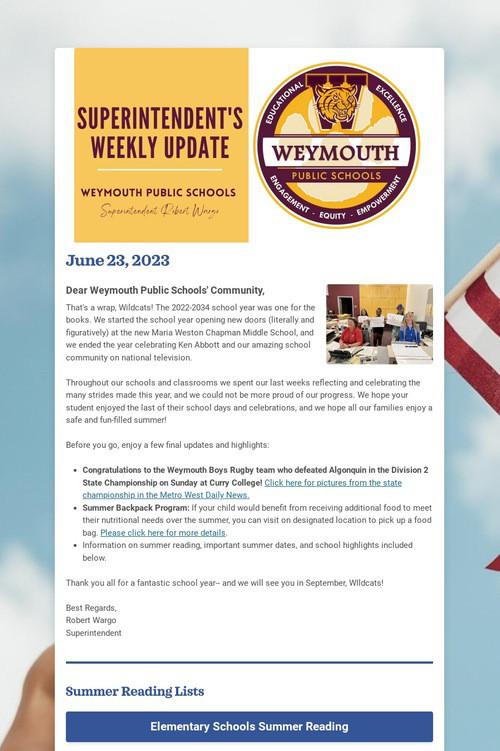 Superintendent's Weekly Update