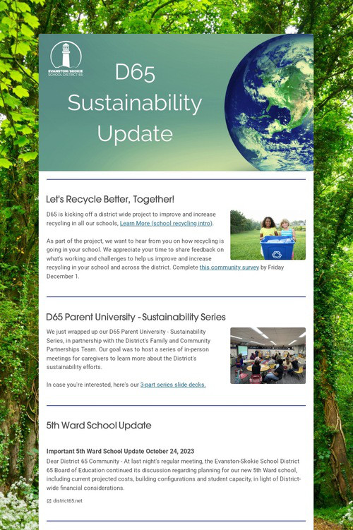 D65 Sustainability Update