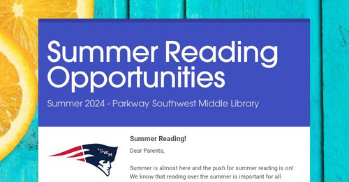 Summer Reading Opportunities