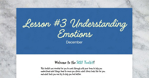 Lesson #3 Understanding Emotions