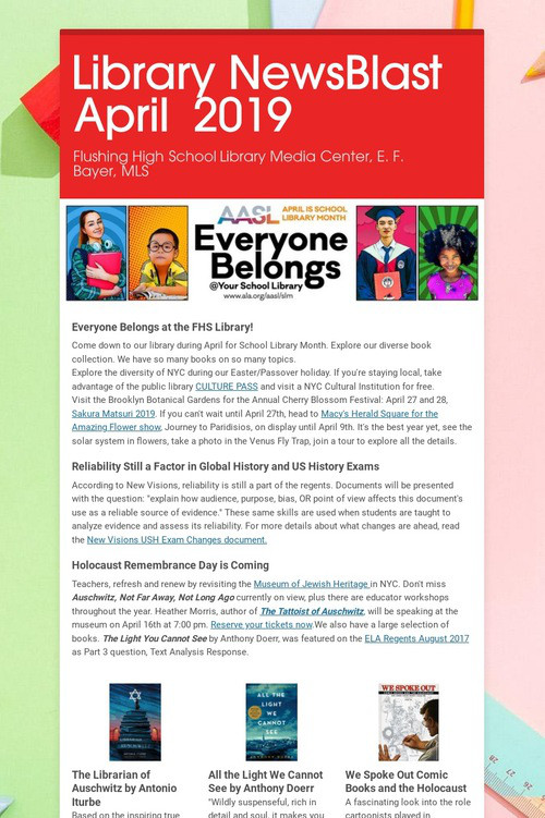 Library NewsBlast April  2019