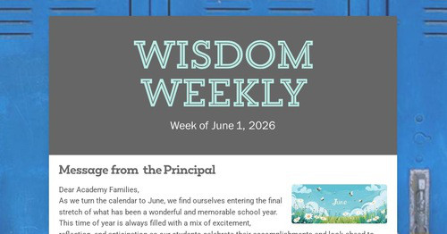 Wisdom Weekly - June 1, 2026