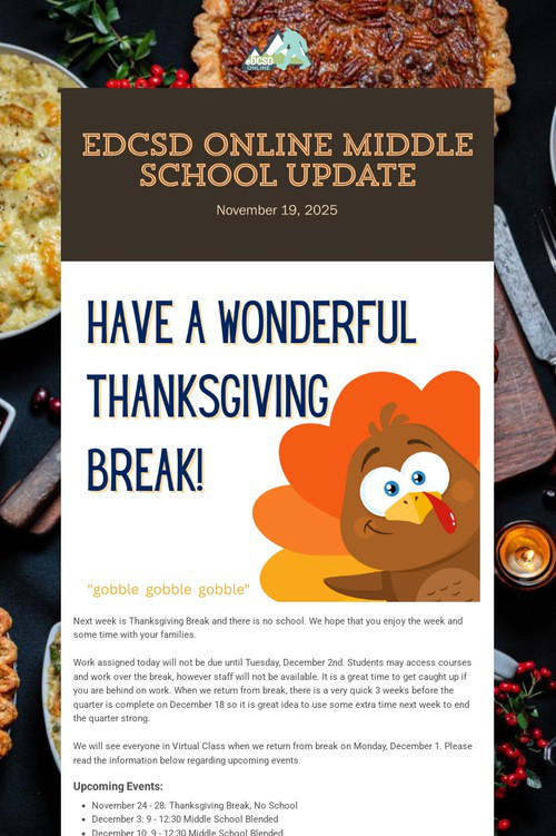 eDCSD Online Middle School Update