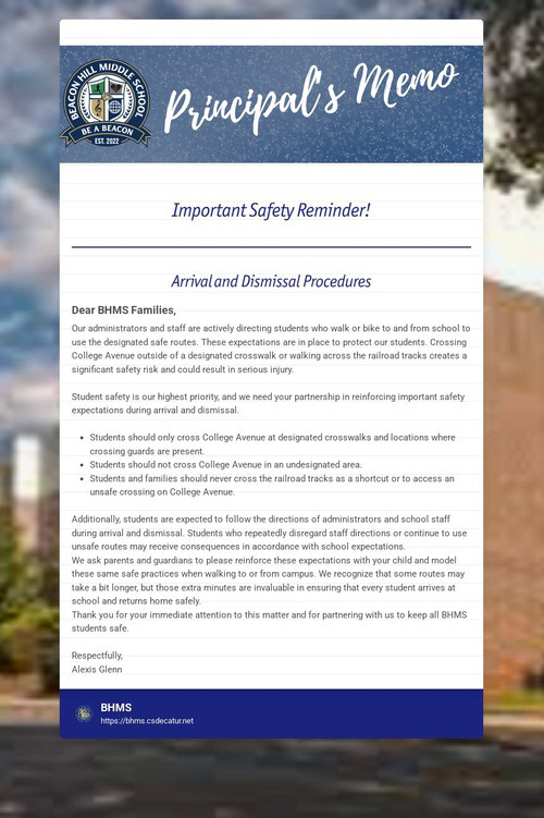 Principal's Memo