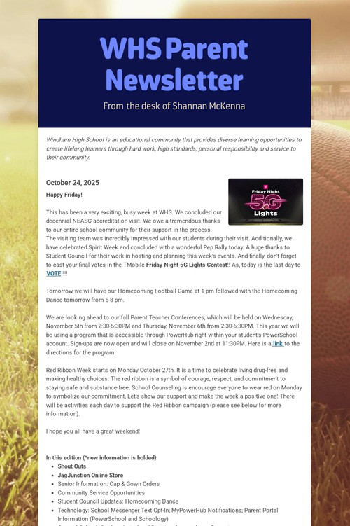 WHS Parent Newsletter
