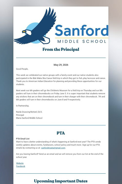 Sanford Family Newsletter Logo