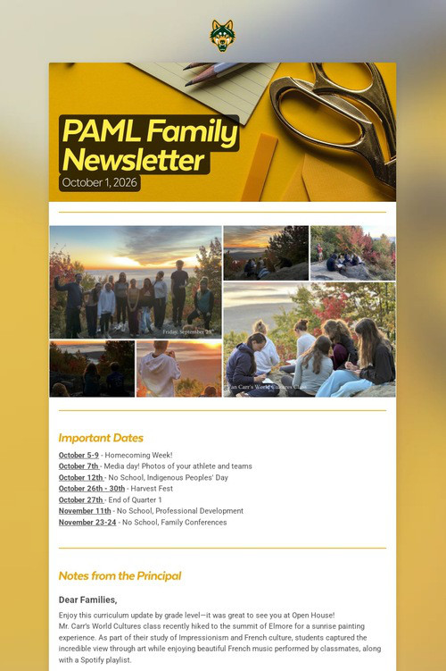 PAML Family Newsletter