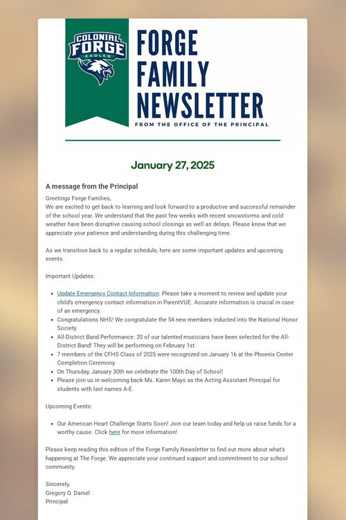 Forge Family Newsletter